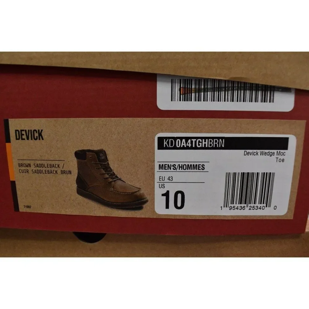 Kodiak Mens Size 10 Devick Saddleback Brown Wedge Moc Toe‎ Lace Up Boots Shoes